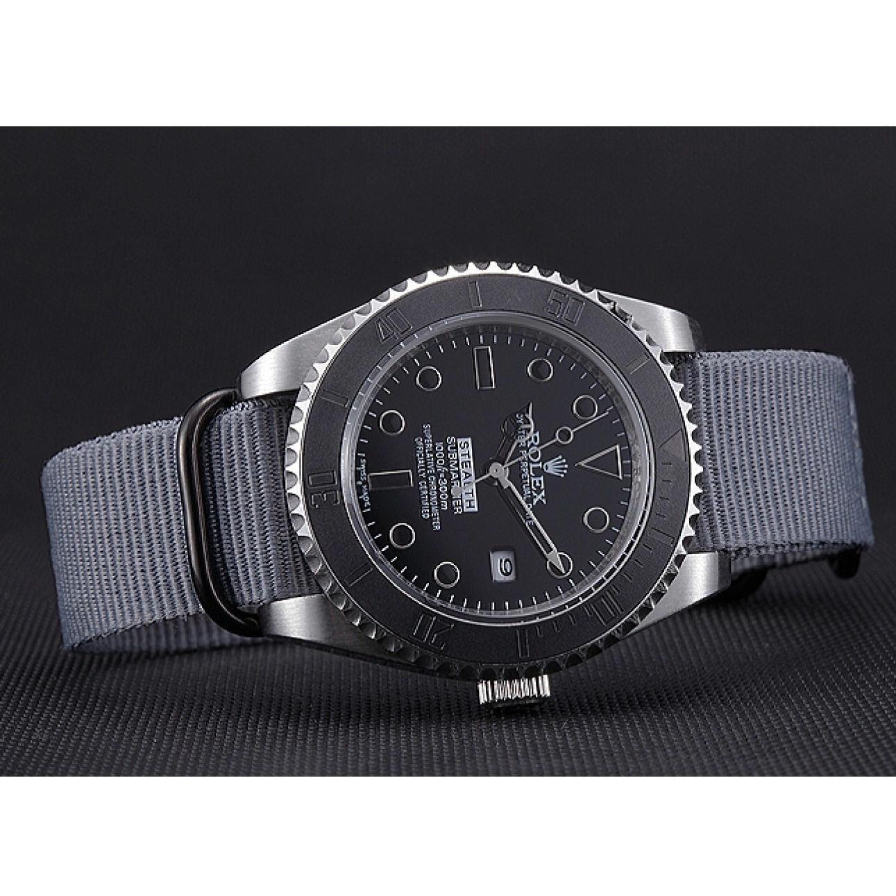 Aaa fake watches 621991 Rolex Grey Submariner Stealth 0619